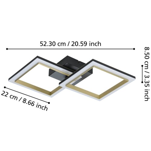 Eglo 901225-LED stropno svetlo sa prigu&amp;scaron;ivačem calliera LED/18,4W/230V crna/zlatna Slike