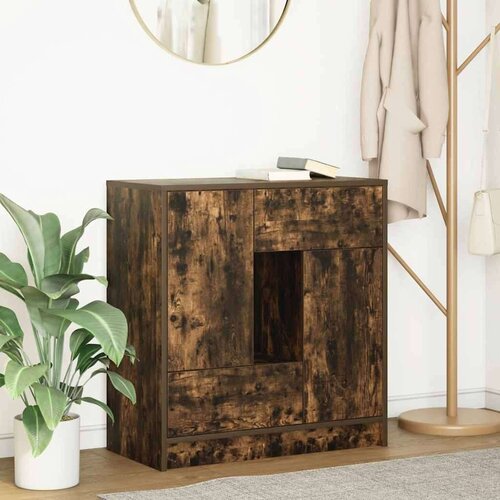  Komoda s ladicama i vratima dimljeni hrast 70 5x34x74 5 cm Slike