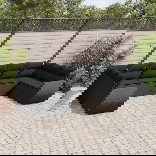 vidaXL 9-dijelni set vrtnih sofa s jastucima crni od poliratana Cijene