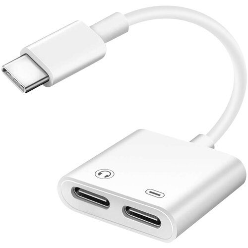 AVIZAR USB-C moški na dvojni USB-C ženski adapter, avdio polnjenje - belo, (20633077) Cene
