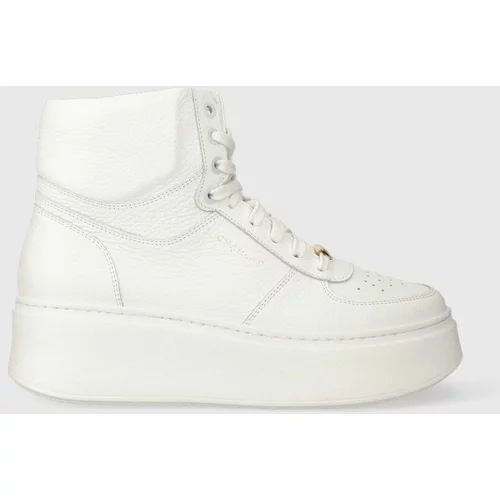 Charles Footwear Usnjene superge Zana bela barva, Zana.Sneaker.High.White