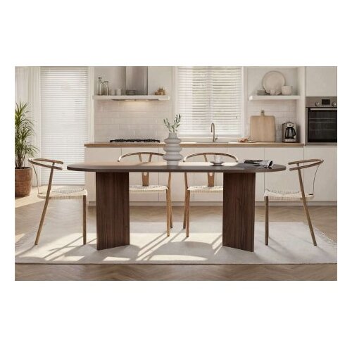 Hanah home trpezarijski sto sabella walnut Slike