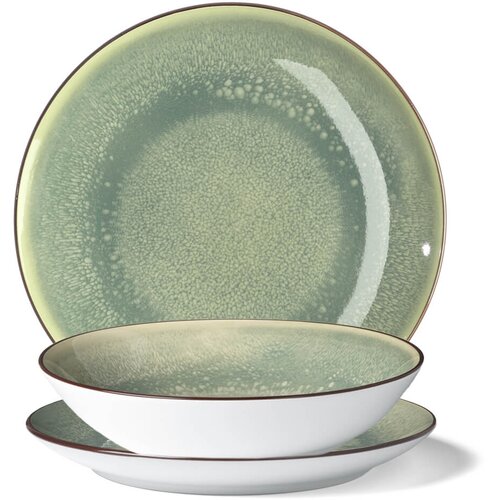 Evviva 18-delni set krožnikov Rainbow / zelen / porcelan, (5000199228) Cene