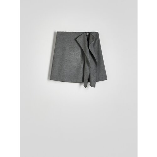 Reserved - Mini suknja s ukrasnim naborima - light grey Cijene