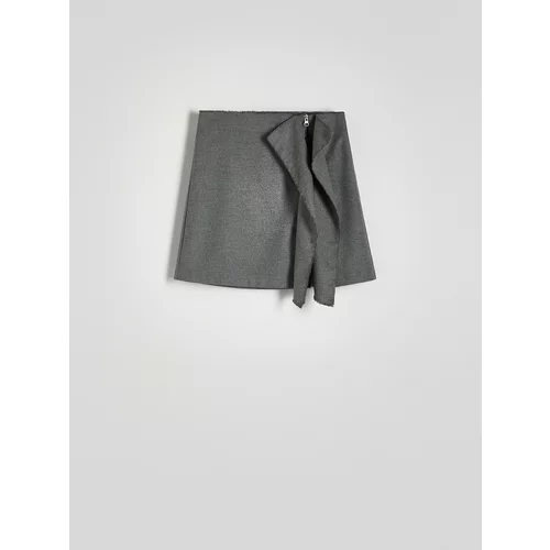 Reserved - Mini suknja s ukrasnim naborima - light grey