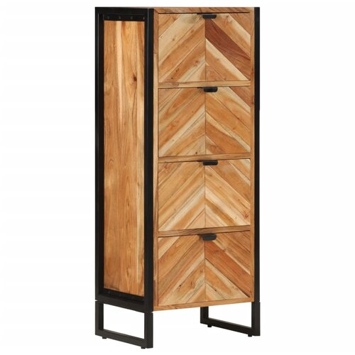 VidaXL Kupaonski ormarić 40x30x100 cm masivno drvo bagrema i željezo Slike
