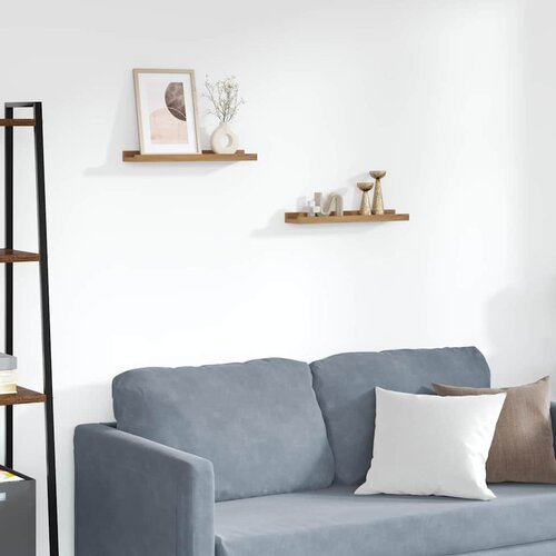  Polica na zidu 2 pcs Smeđa 40 x 9 x 3 cm Konstruirano drvo Cijene