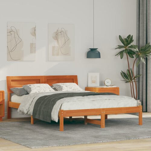  Krevetna konstrukcija S LED lampica s uzglavljem Voštano smeđa 135 x 190 cm Cene