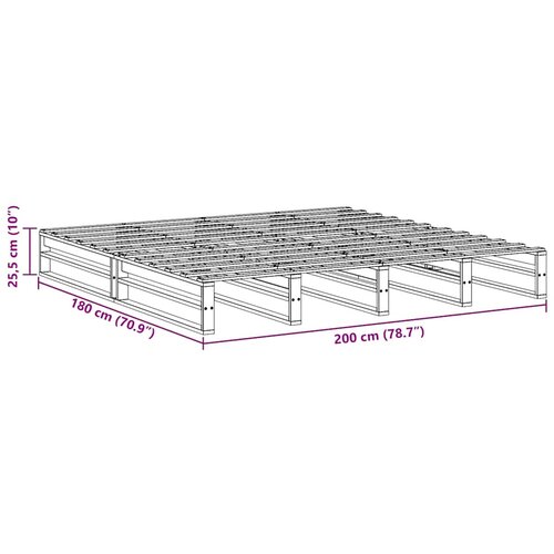 Okvir kreveta bez madraca vo&amp;scaron;tano smeđi 200x200 cm od borovine Slike