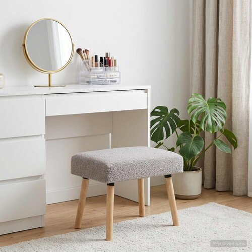  Klupa Jednobojno Svjetlosiva 60 x 40 x 45 cm Boucl&amp;eacute; Slike