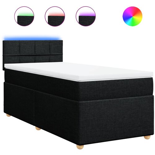 VidaXL Box spring postelja z vzmetnico črn 90x190 cm blago, (21291805) Slike