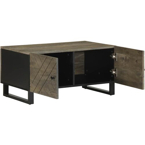 Maison Chic Klubska mizica - kavna mizica - Nizka mizica črna 80x50x40 cm trden mangov les, (21753829) Slike