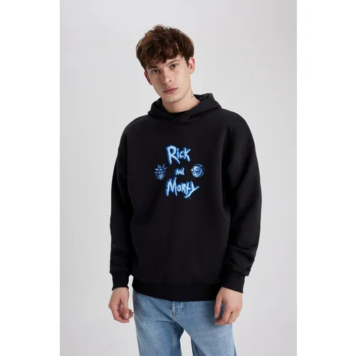 Defacto Rick And Morty Oversize Fit Hooded Sweatshirt