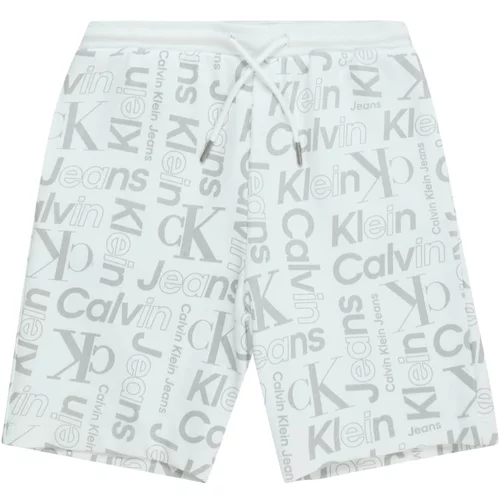 Calvin Klein Jeans Hlače siva / bijela