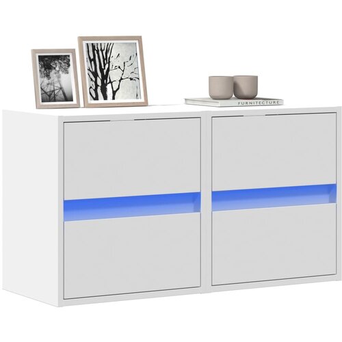  Zidni TV ormarići s LED svjetlima 2 kom bijeli 41 x 31 x 45 cm Cijene