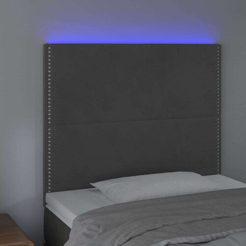 vidaXL LED uzglavlje tamnosivo 90x5x118/128 cm baršunasto Cene