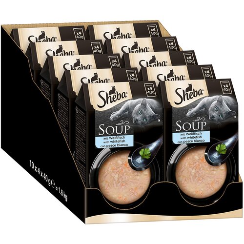 Sheba Varčno pakiranje Classic Soup vrečke 80 x 40 g - z belo ribo Cene