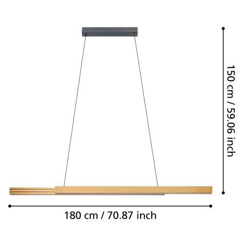 Eglo 390369 - led prigu&amp;scaron;iva luster na sajli montebuono LED/21W/230V 3000K braon Slike