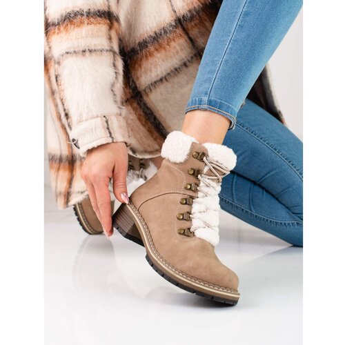 SHELOVET Women's trappers with sheepskin coat Cene