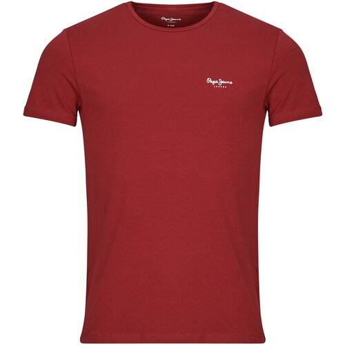 PepeJeans Majice s kratkimi rokavi ORIGINAL BASIC 3N Bordo Cene