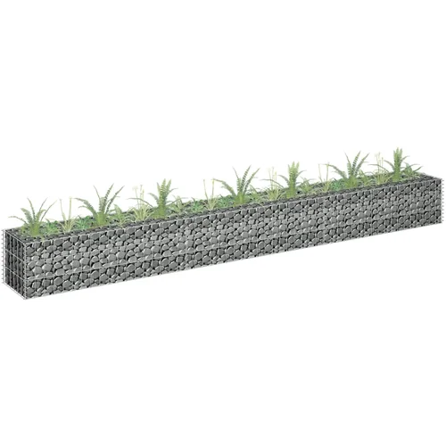 vidaXL Visoka greda gabion pocinkano jeklo 270x30x30 cm