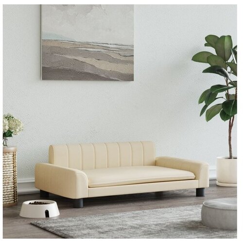 vidaXL Pasja postelja krem 90x53x30 cm blago Cene