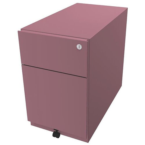 BISLEY Pomični predalnik Note™, 1 predal za obešalne mape, 1 univerzalni predal, VxŠxG 495 x 300 x 565 mm, z oprijemalno letvijo, roza Cene