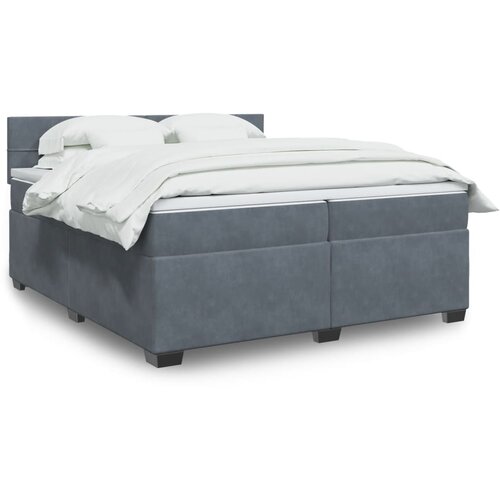  The Living Store Box spring postelja z vzmetnico temno siva 200x200 cm žamet - Box Spring Postelja, (21458252) Slike