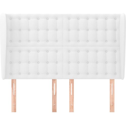  Uzglavlje s u&amp;scaron;ima bijelo 147x23x118/128 cm od umjetne kože Slike