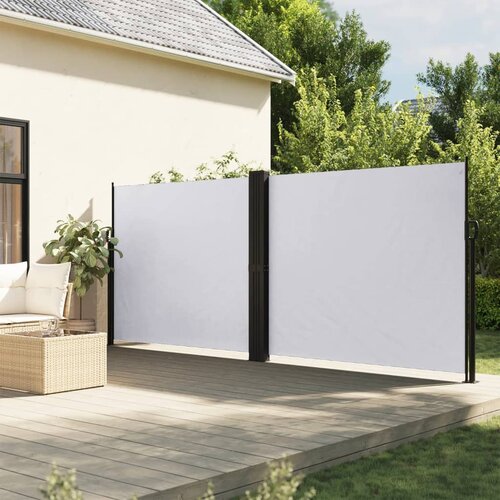VidaXL Zložljiva stranska tenda bela 160x1000 cm Slike