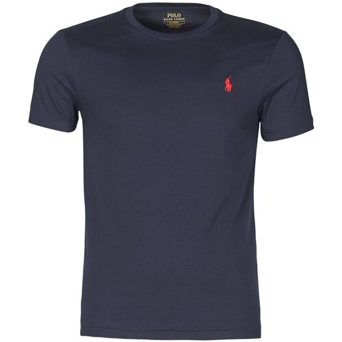 Polo Ralph Lauren Majice s kratkimi rokavi T-SHIRT AJUSTE COL ROND EN COTON LOGO PONY PLAYER Modra Slike