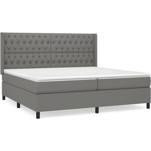 Maison Chic Box spring postelja - Vzmetna postelja z vzmetnico temno siva 200x200 cm blago SL7395, (21904044) Slike