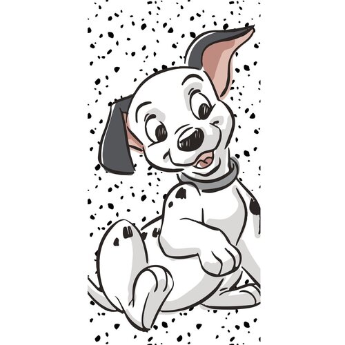 Jerry Fabrics Crno-bijeli pamučan dječji ručnik 70x140 cm 101 Dalmatians "Lucky" – Cijene