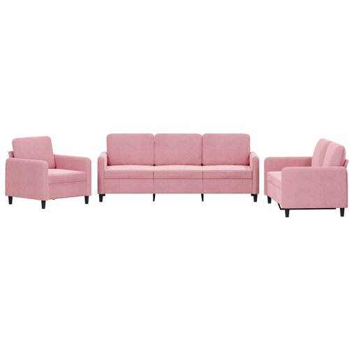  3-dijelni set sofa ružičasti bar&amp;scaron;unasti Slike