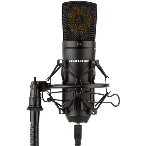 Auna Pro MIC-920B usb kondenzatorski mikrofon, študijski, veliko membranski, črne barve