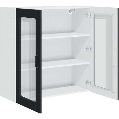  Zidni stakleni ormarić Crna 80 x 31 x 80 cm Konstruirano drvo Slike
