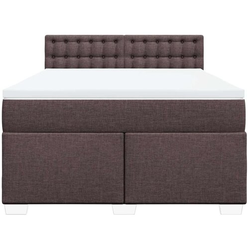 VidaXL Krevet s oprugama i madracem tamnosmeđi 140 x 190 cm od tkanine Slike