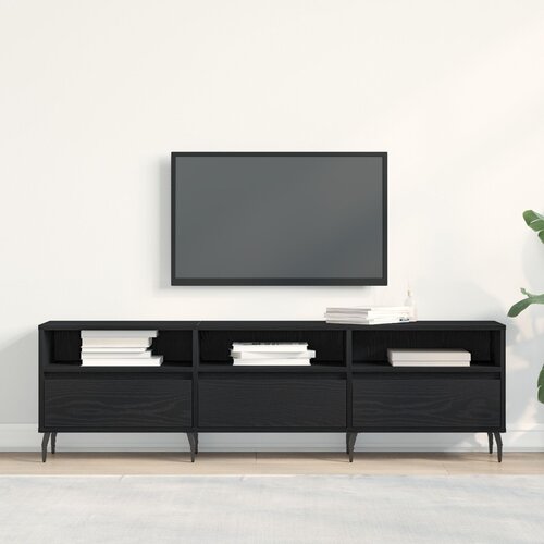 VidaXL TV kabinet Crni hrast Konstruirano drvo Velik TV stajk Slike