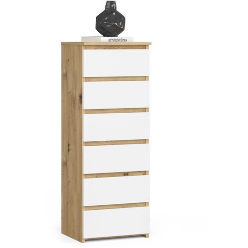 AKORD KOMODA CL6 OAK ARTISAN / WHITE, (21703247) Slike