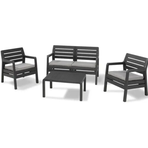 Allibert set delano sto/dve stolice/sofa sivi Cene