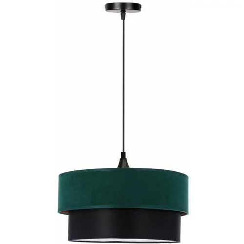 Candellux Lighting Modrozelena/črna viseča svetilka s tekstilnim senčnikom ø 35 cm Solanto –