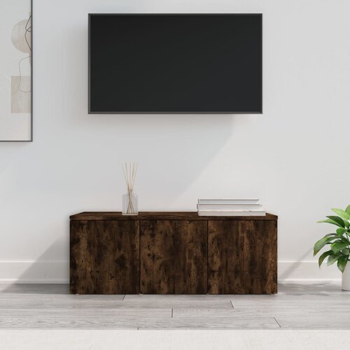 The Living Store TV omarica dimljeni hrast 80x34x30 cm inženirski les - TV Omarica, (21375348) Slike