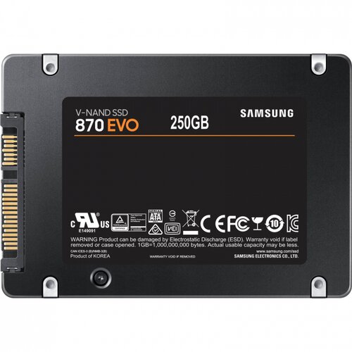 Samsung SSD 870 EVO 250GB2.5&amp;#039;&amp;#039; SATA3V-NAND MLC560MB/s read,530MB/s write Slike