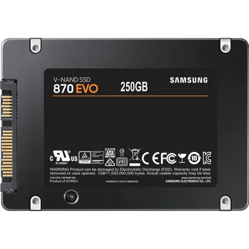 Samsung SSD 870 EVO 250GB2.5'' SATA3V-NAND MLC560MB/s read,530MB/s write