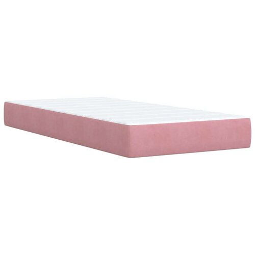 VidaXL Box spring krevet s madracem ružičasti 100x200 cm bar&amp;scaron;unasti Slike
