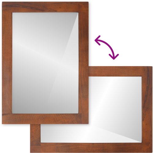 VidaXL Ogledalo z ogledalom Rjava, srebrna 50 x 2.5 x 70 cm Slike