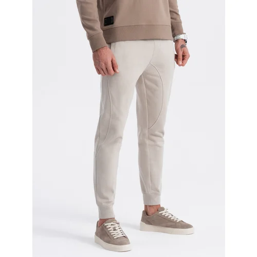 Ombre Men's jogger sweatpants - light beige Ombre Men's jogger sweatpants - light beige