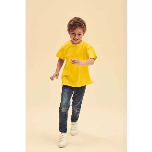 Fruit Of The Loom Yellow Cotton T-shirt