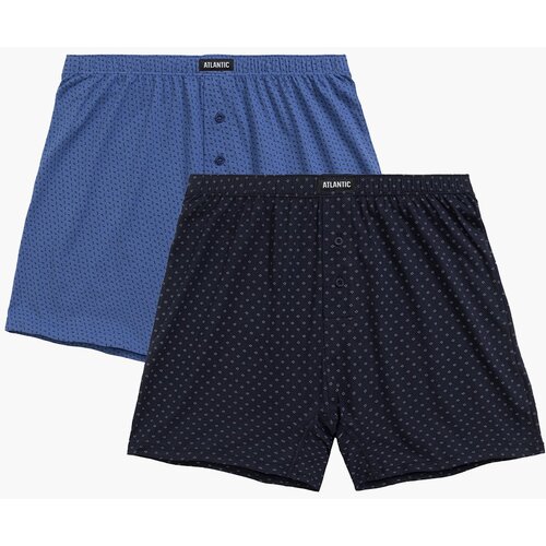Atlantic Men&amp;#039;s loose boxers 2Pack - blue with pattern Slike