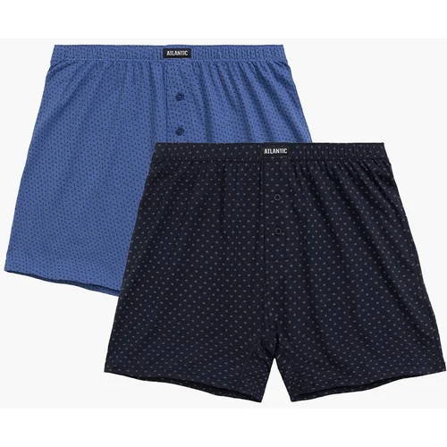 Atlantic Men's loose boxers 2Pack - blue with pattern